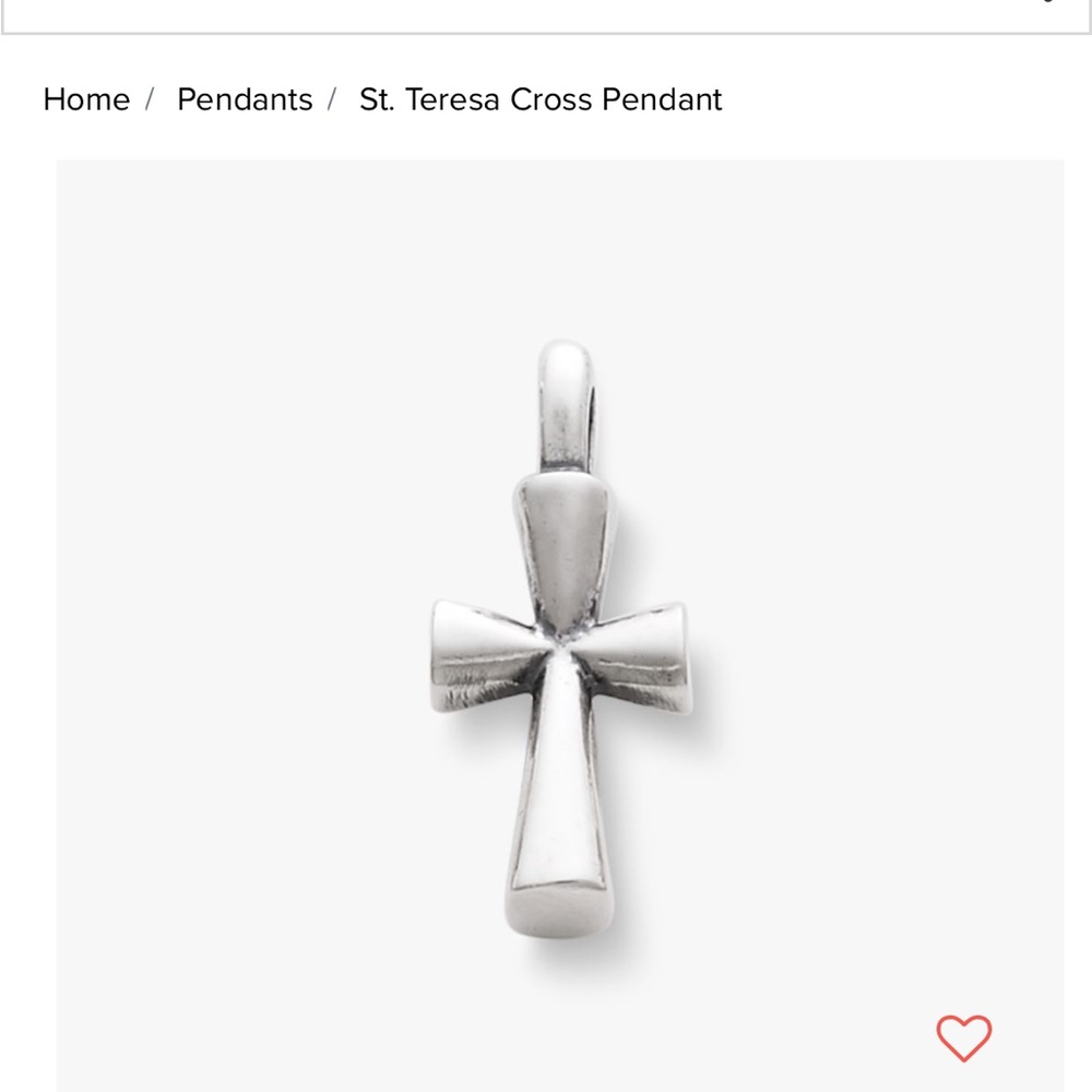 James Avery silver cross charm and necklace